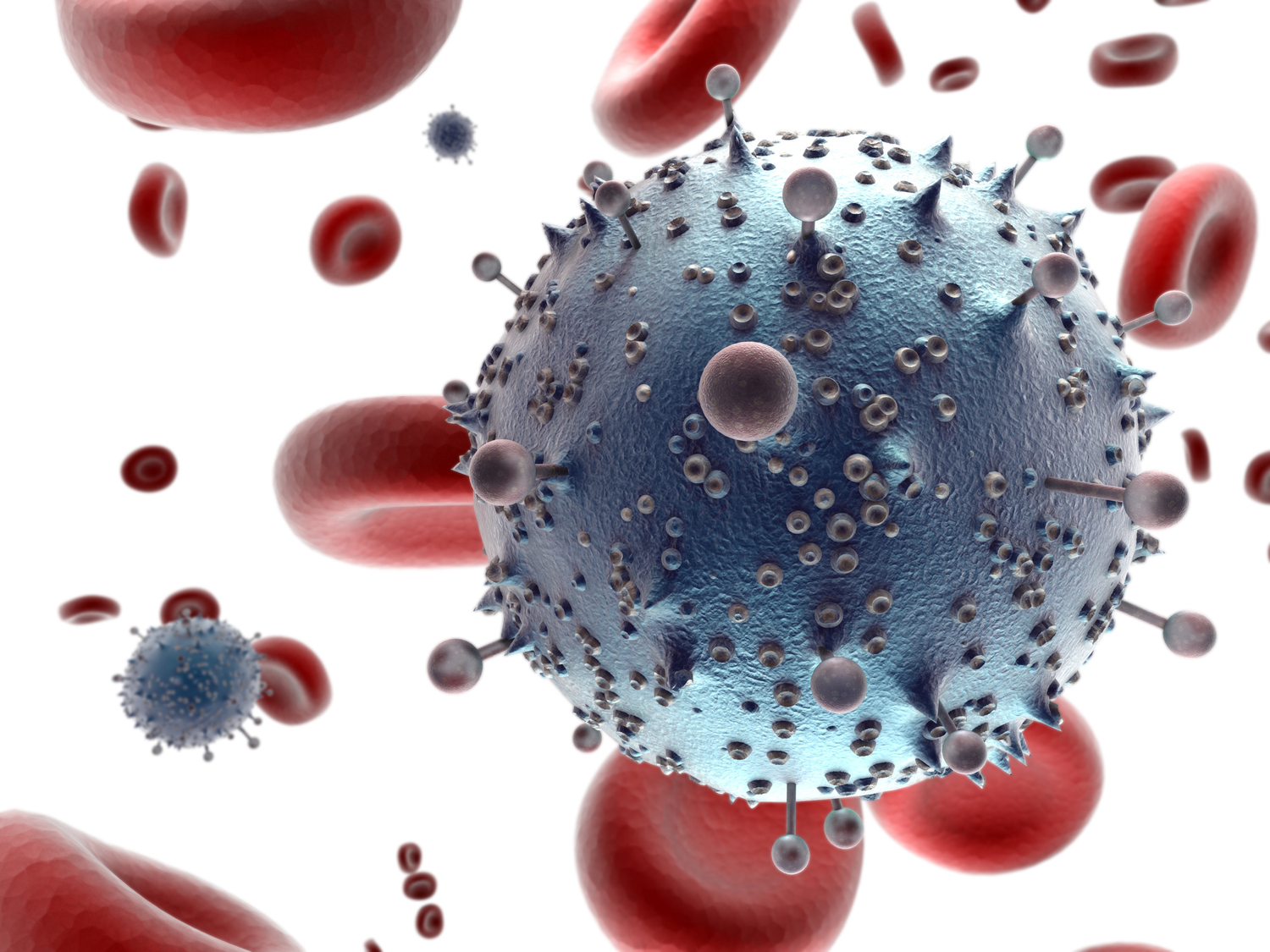 Virus cells in blood
