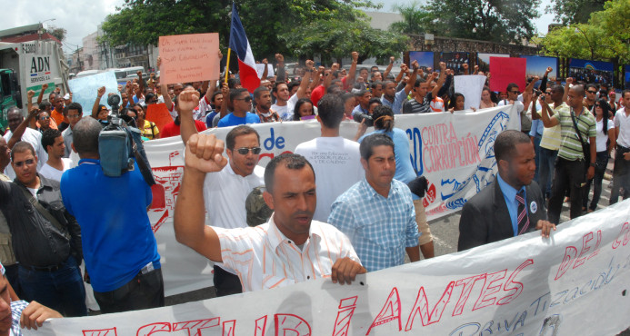 Protesta en la Universidad Autónoma de Santo Domingo (UASD)