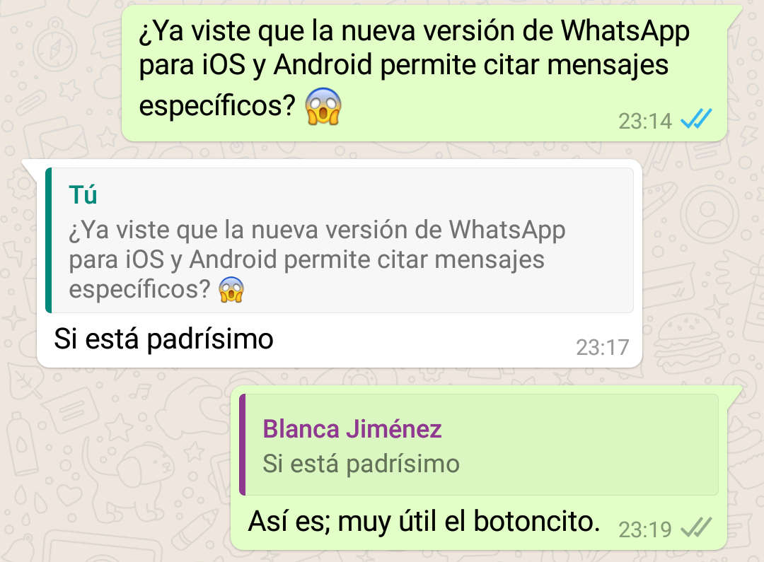 Conversacion WhatsApp Boton Responder