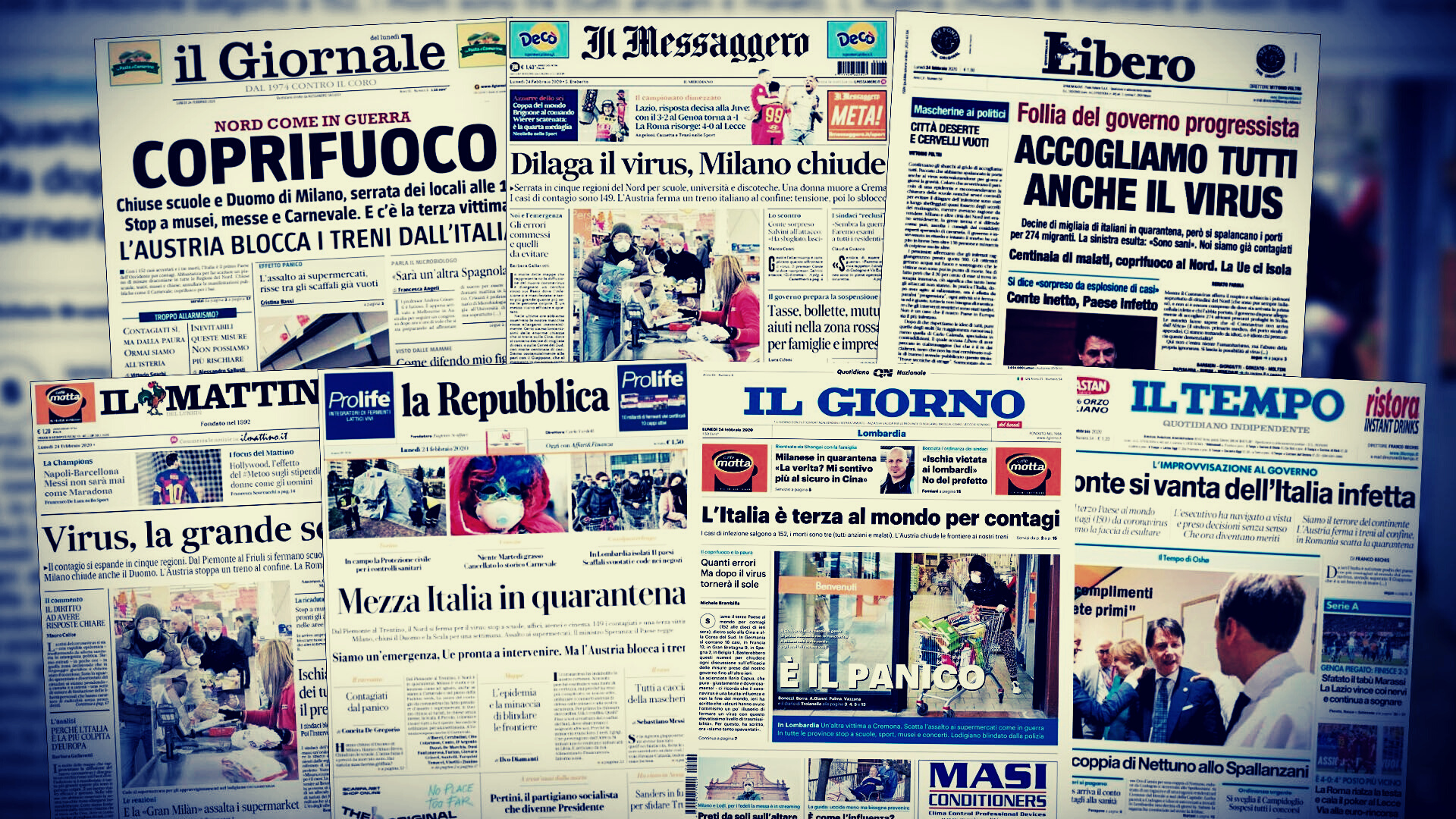 Italia:Alarmantes portadas de periódicos tras brote de coronavirus -  Remolacha - Noticias Republica Dominicana